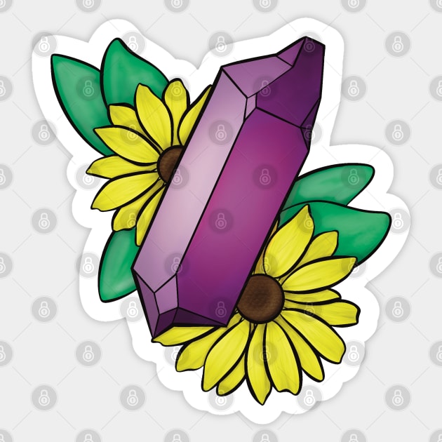 Amethyst and Yellow Flowers Sticker by Gwenpai
